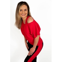 Tricou Dance Asimetric Lady in Red 3D