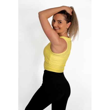 Maiou Crop Top Bust Intarit - galben lamai pastelat - col. BlueSun