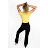 Tricou Crop Top Bust Intarit - galben lamai pastelat - col. BlueSun