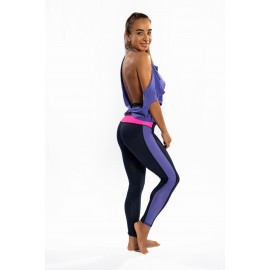 Compleu Bleumarin Premium leggings - mov milka / pinkneon