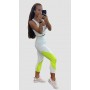 Push Up Premium leggings semilung - alb / galbenneon