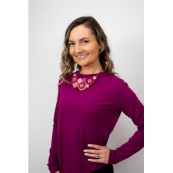 Bluza Asimetrica Magenta bumbac cu elastan - superoferta -