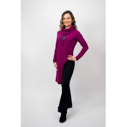 Bluza Asimetrica Magenta bumbac cu elastan - superoferta -