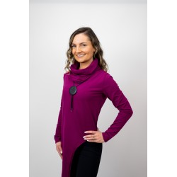 Bluza Asimetrica Magenta bumbac cu elastan - superoferta -