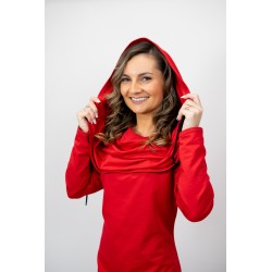 superoferta - Tunica Fashion Asimetrica Rosu bumbac cu elastan