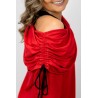 superoferta - Tunica Fashion Asimetrica Rosu bumbac cu elastan