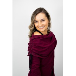 superoferta - Tunica Fashion Asimetrica Burgundi bumbac cu elastan